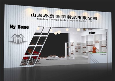 54平米展台设计制作：二面开口/现代/木质结构/白色，为玩具展展商而作（免费使用）