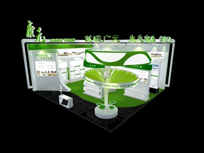 210平米展台设计制作：二面开口/现代/木质结构/绿色，为农交会展商而作（免费使用）