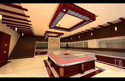 74.7平米展厅设计制作：现代/红色，产品类展厅-上海亚一金展厅（免费使用）