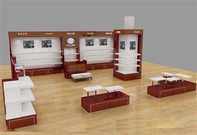 42平米展厅设计制作：现代/咖啡色，产品类展厅-迪奥克斯男鞋展厅（免费使用）