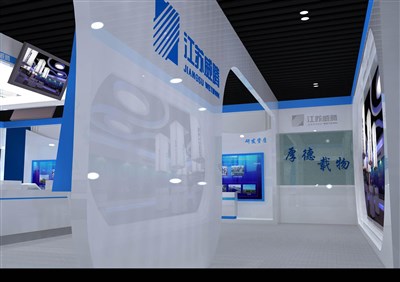 120平米展厅设计制作：现代/蓝色，规划类展厅-江苏威腾企业展厅（免费使用）