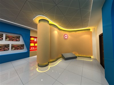 93平米展厅设计制作：现代/黄色，教育类展厅-商洛学院展厅（免费使用）