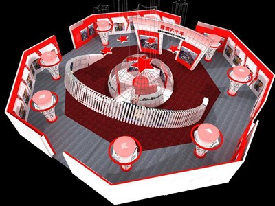 400平米展厅设计制作：前卫/红色，成就类展厅-60周年国家成立展厅（免费使用）
