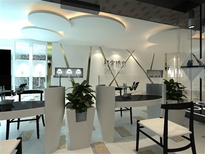 277.8平米展厅设计制作：现代/白色，产品类展厅-珠宝镶嵌展厅（免费使用）
