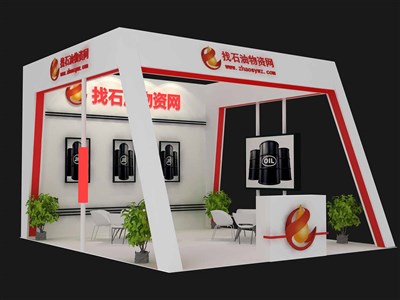 42平米展台设计制作：三面开口/现代/木质结构/白色，为能源展展商而作（免费使用）