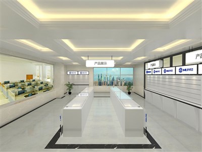 100平米展厅设计制作：现代/白色，产品类展厅-青岛牧野（免费使用）